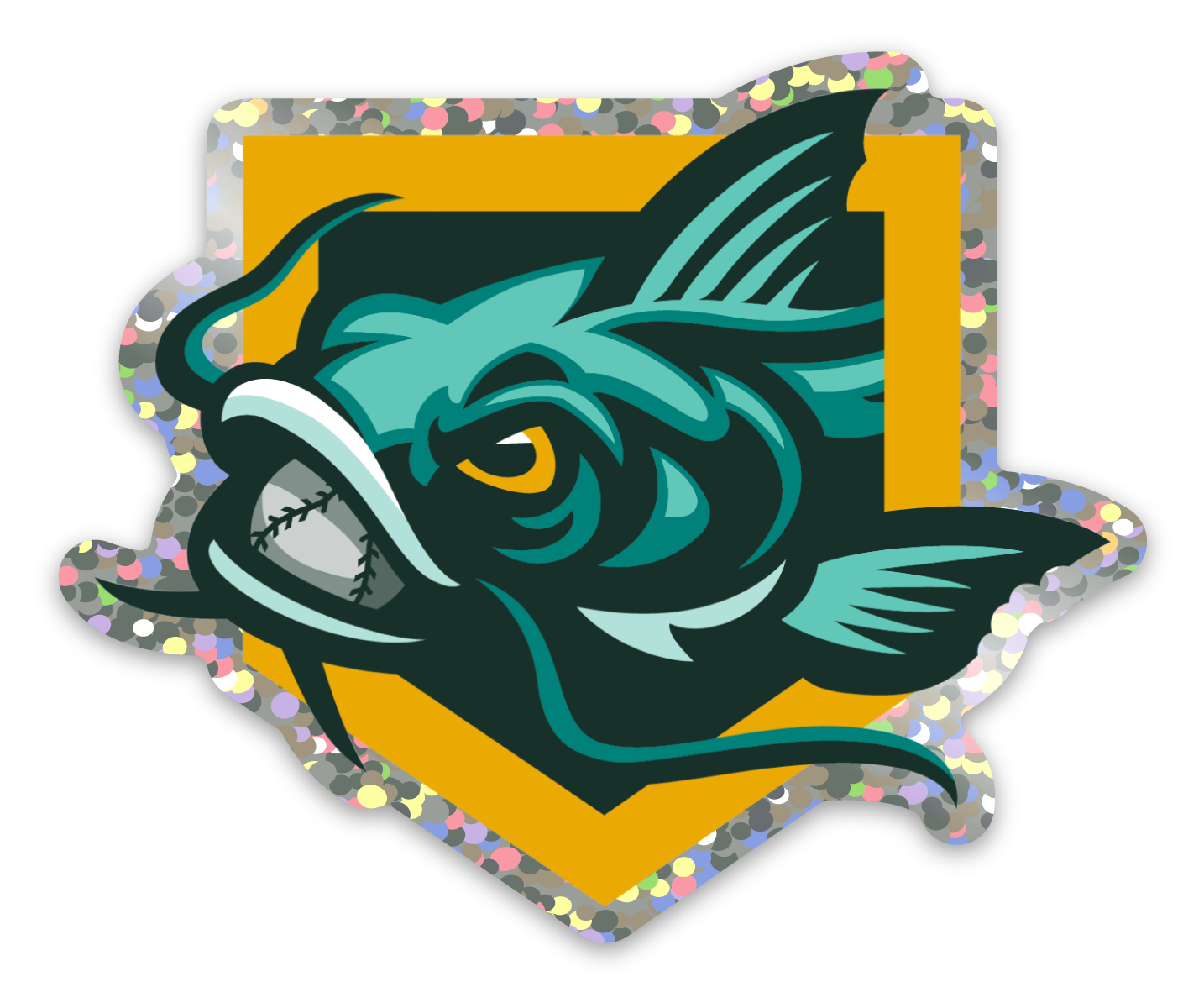 Glitter Die Cut Sticker - Home Plate Logo