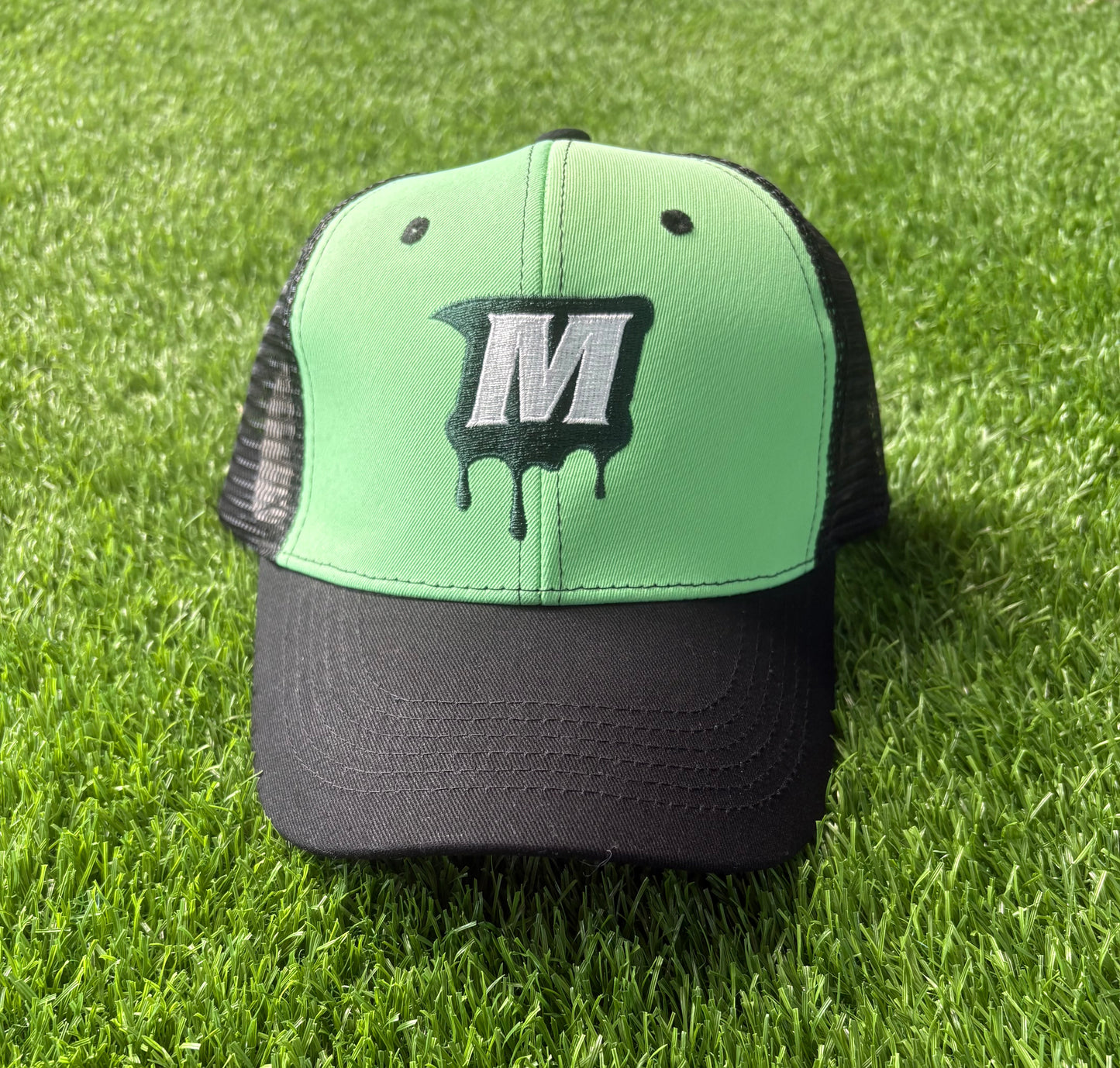 Trucker Hat - Lime - Drippy M Logo