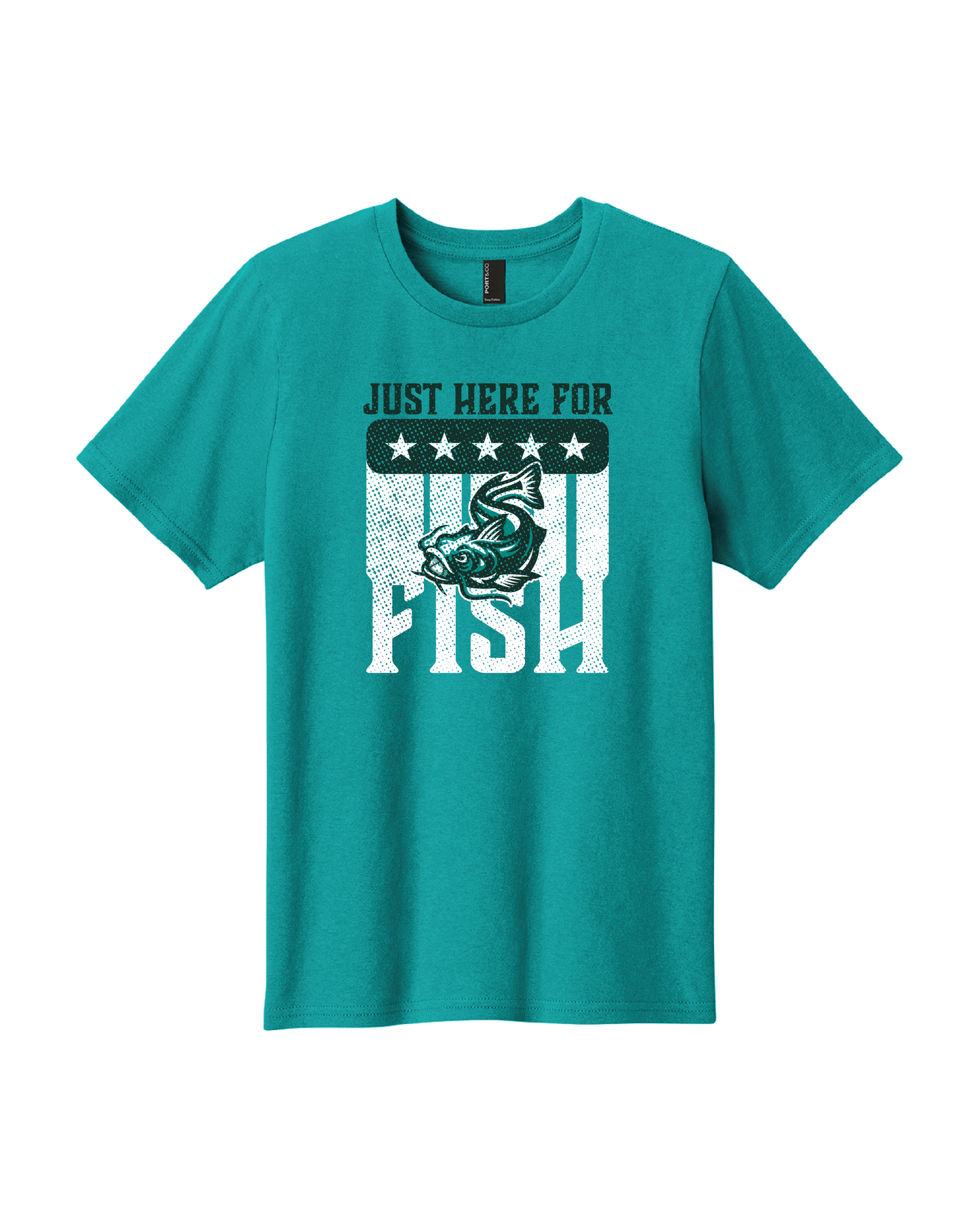 Just Here For Fish Youth Tee - Teal