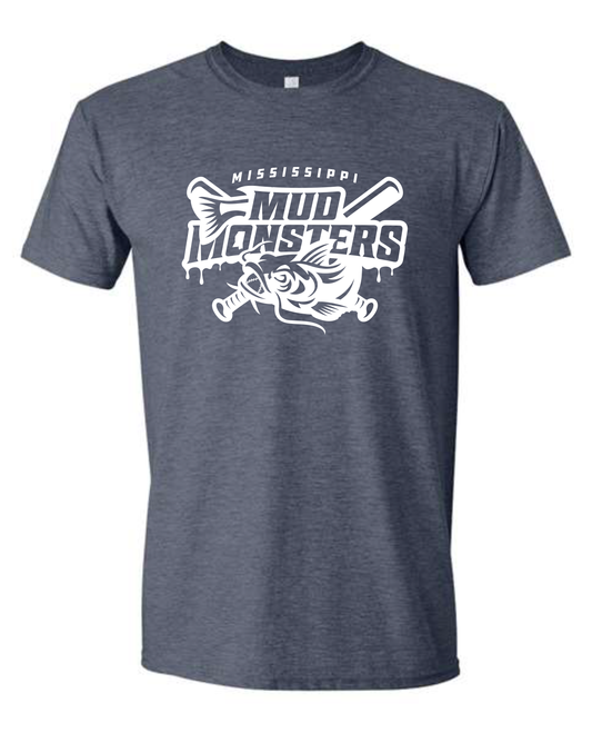 Tee - Heather Navy - Main Logo