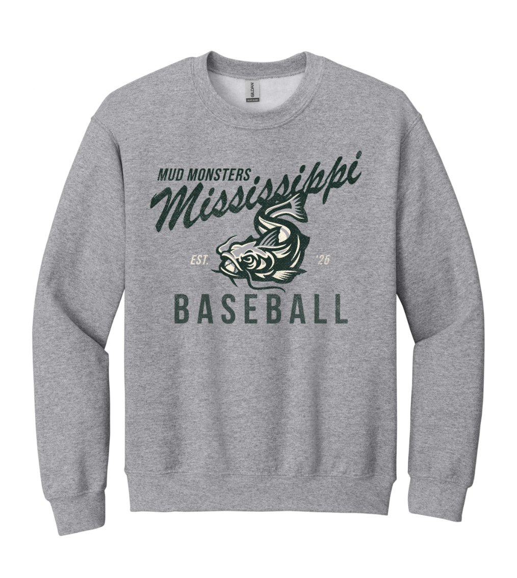 Vintage Baseball Script Crewneck - Gray